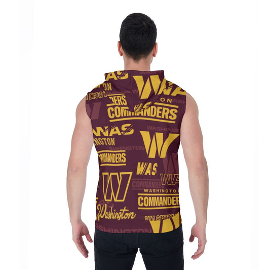 Washington Commanders Men's Zipper-Up Sleeveless Hoodie