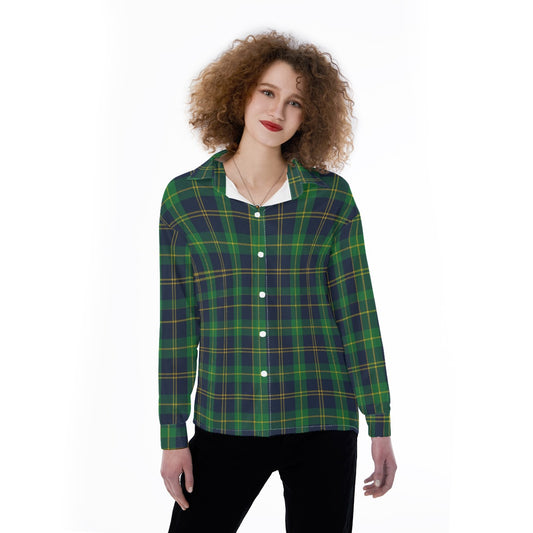 Notre Dame Tartan Plaid Fighting Irish Women's Satin Shirt