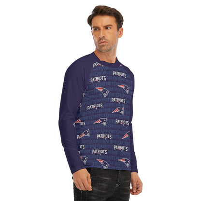 New England Football Game Day All-Over Print Men's Long Sleeve Tight surf clothing