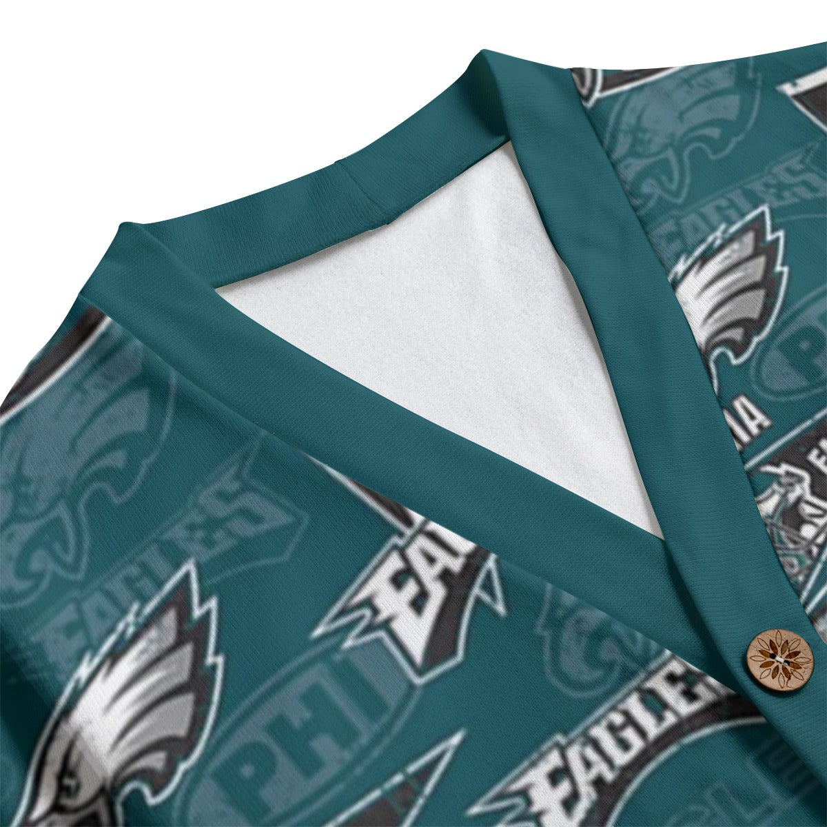 Philadelphia Football Game Day All-Over Print Unisex V-neck Knitted Fleece Cardigan With Button Closure
