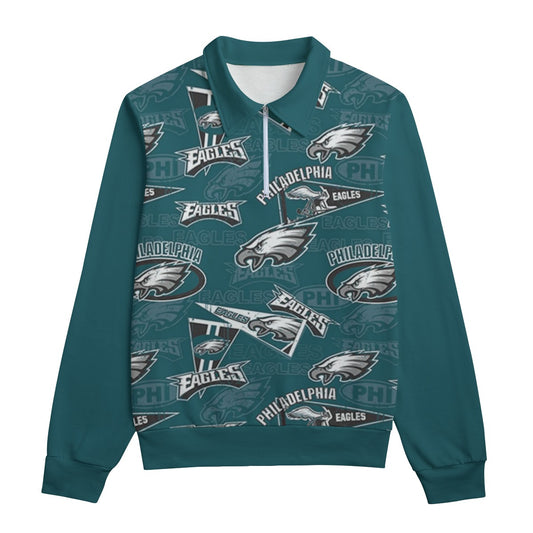 Philadelphia Football Game Day All-Over Print Unisex Lapel Sweatshirt | 310GSM Cotton