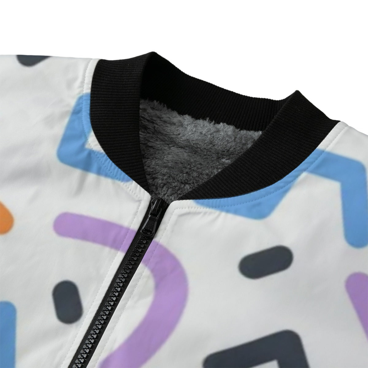 Urban Legend 90s Street Icons – Memphis Style Fleece Bomber Jacket