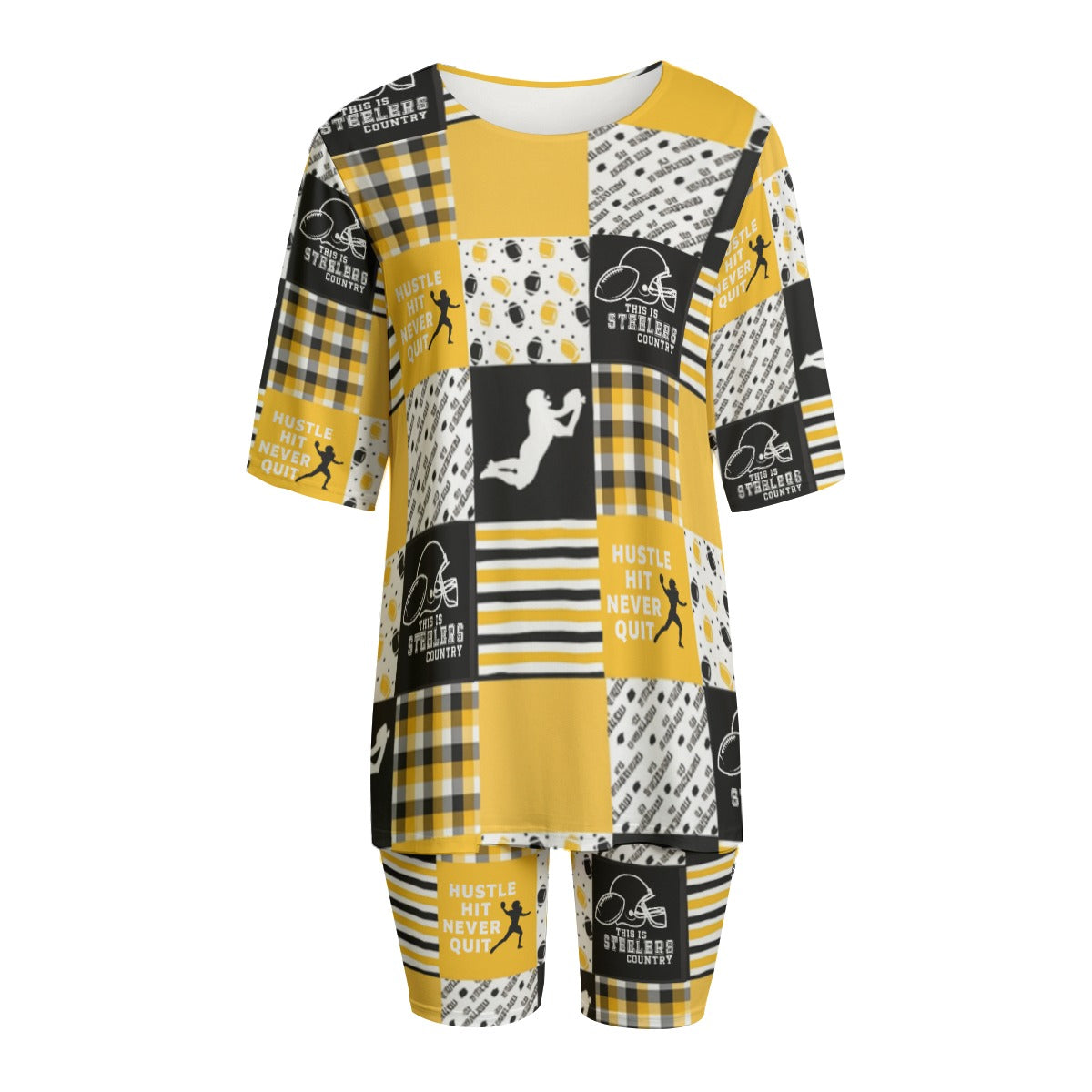 All-Over Print Women's T-shirt Set With Short Sleeve