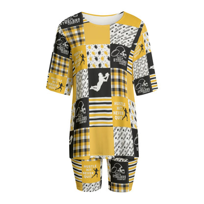 All-Over Print Women's T-shirt Set With Short Sleeve