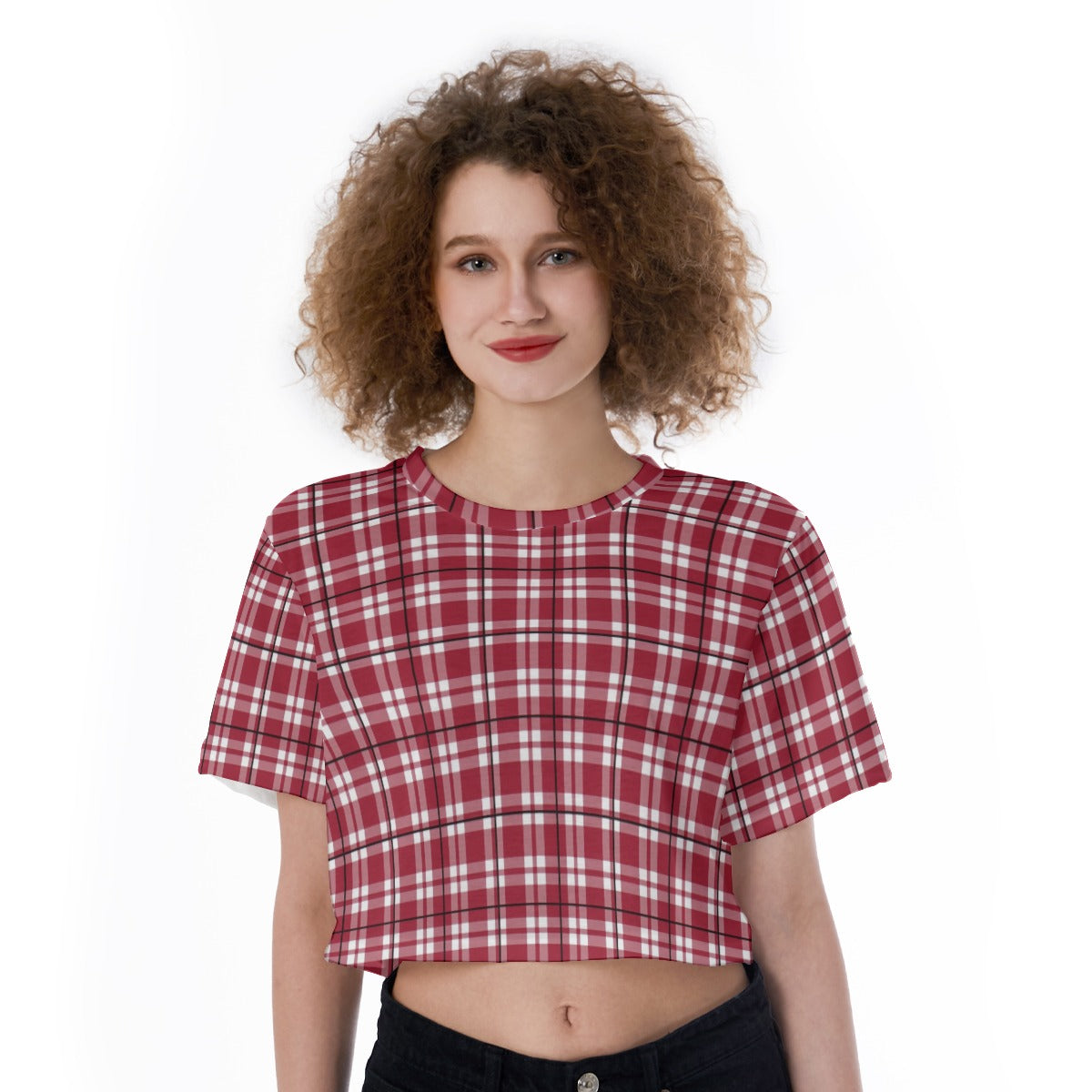 Alabama Tartan plaid Cropped T-Shirt
