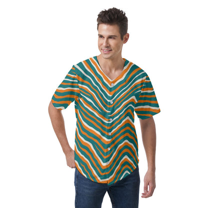Miami Football Game Day All-Over Print Men's Short Sleeve Baseball Jersey