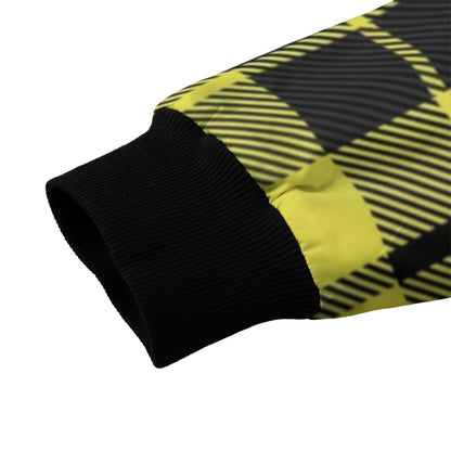 MacLeod yellow black tartan plaid Fleece Bomber Jacket