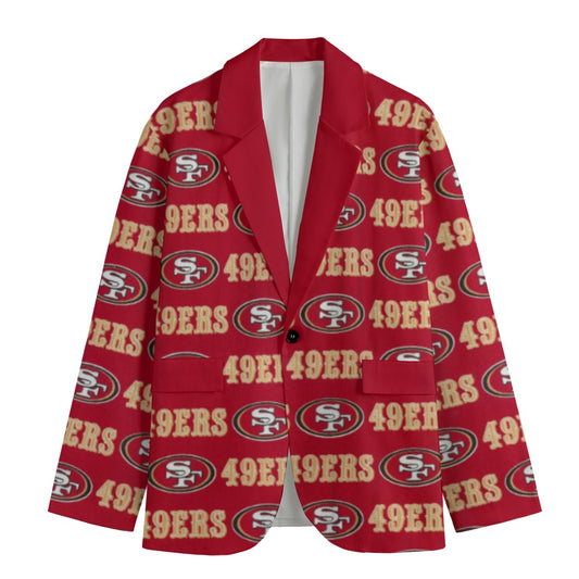 San Francisco 49ers suit Flat Lapel Collar Blazer