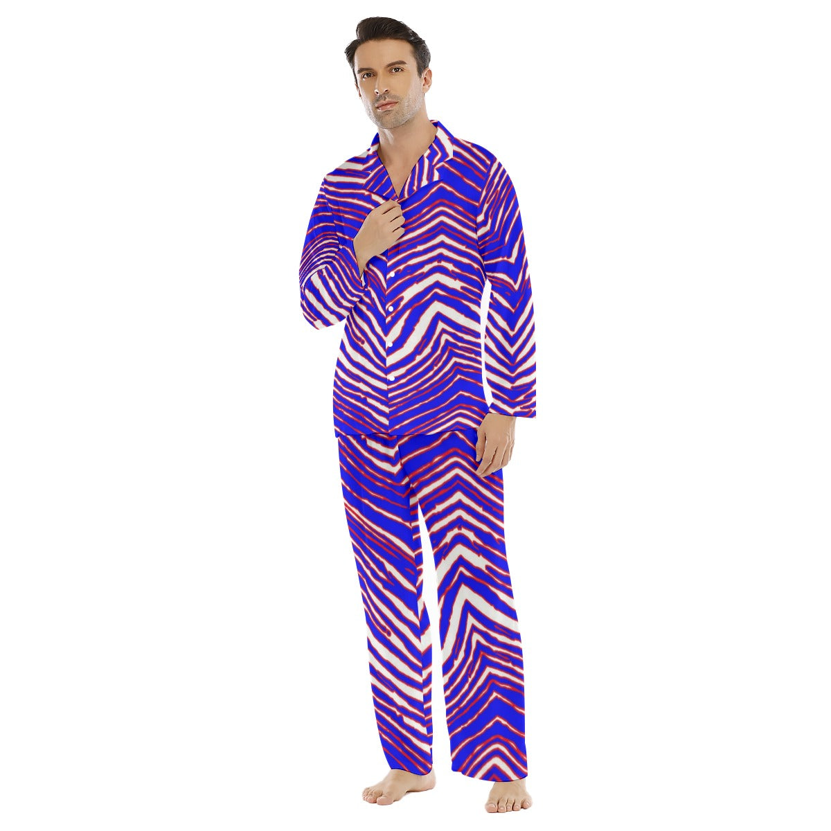 Buffalo Bills Zubaz Men's Lapel Pajama Set