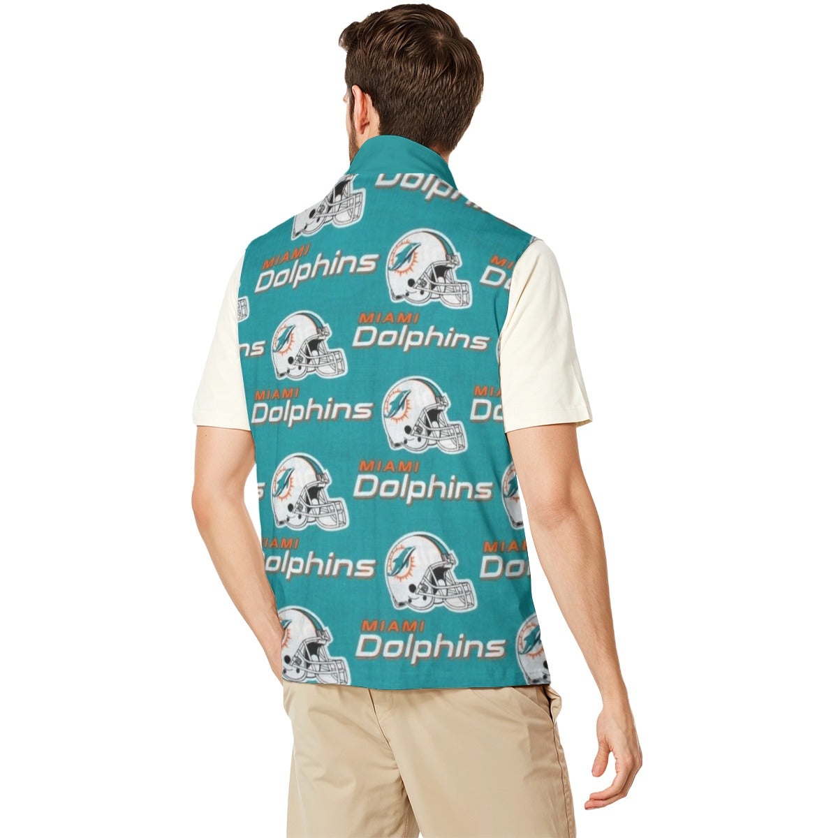 Miami Football Game Day All-Over Print Men's Stand-up Collar Vest
