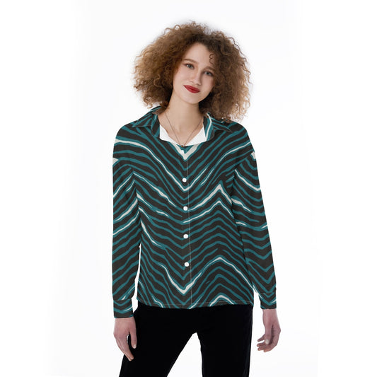 Philadelphia Football Game Day All-Over Print Women's Satin Shirt