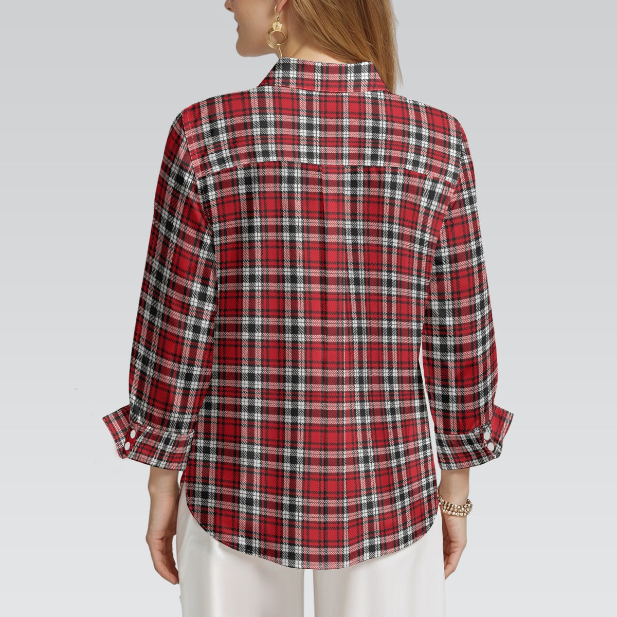 Louisville Tartan Plaid Cardinals Women's 3/4 Sleeve Shirt