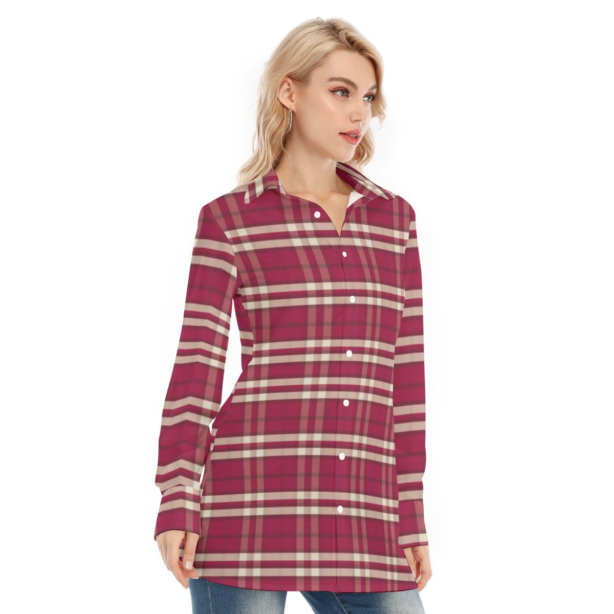 Indiana Tartan Plaid Bloomington Hoosiers Women's Long Shirt