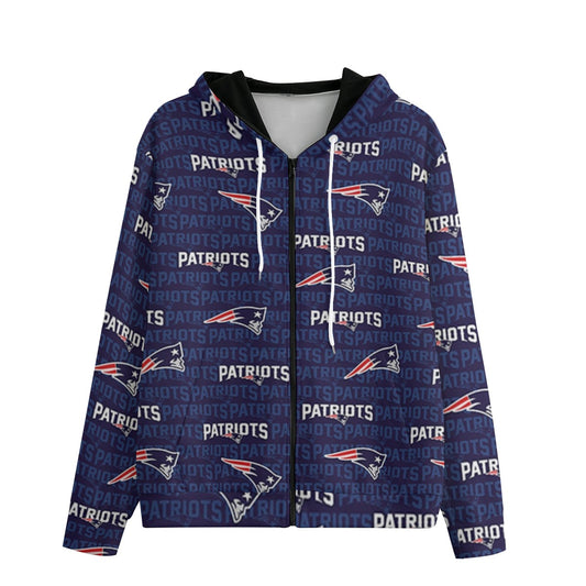 New England Football Game Day All-Over Print Zip Up Hoodie With Pocket | Interlock