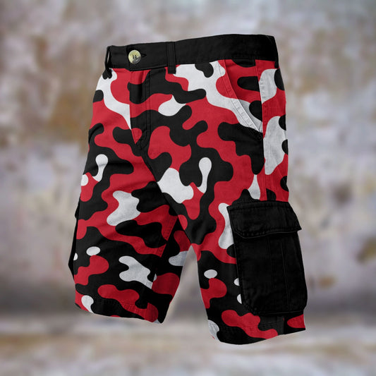 Urban Legend Atlanta Falcons Red Black White Camo Cargo Shorts