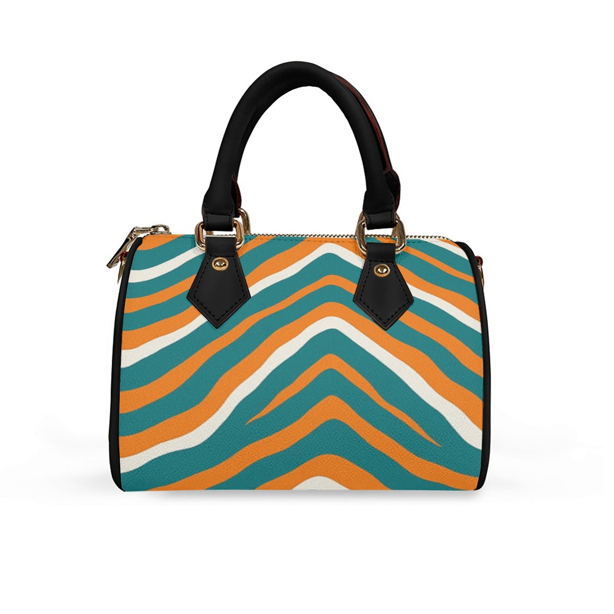 Miami Football Game Day Classic Barrel-Shaped PU Leather Handbag