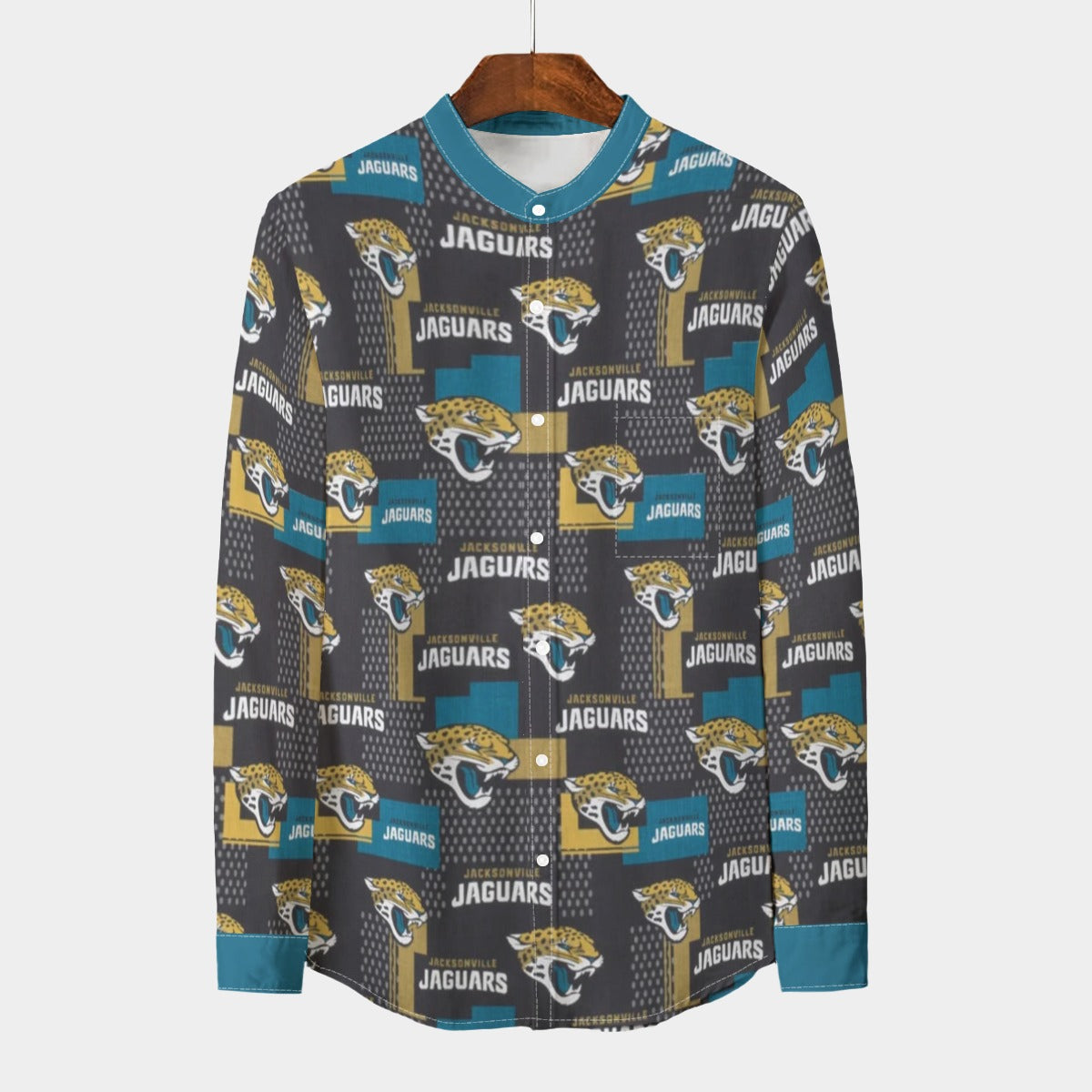 Urban Legend Jacksonville Jaguars Stand Collar Shirt With Long Sleeve | 110GSM Imitation Flax