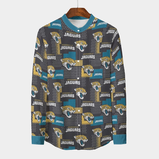 Urban Legend Jacksonville Jaguars Stand Collar Shirt With Long Sleeve | 110GSM Imitation Flax