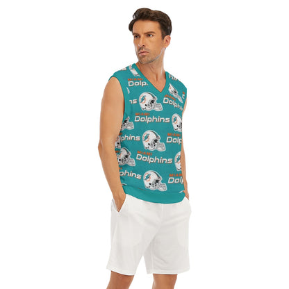Miami Football Game Day All-Over Print Men's Imitation Knitted V-neck Vest