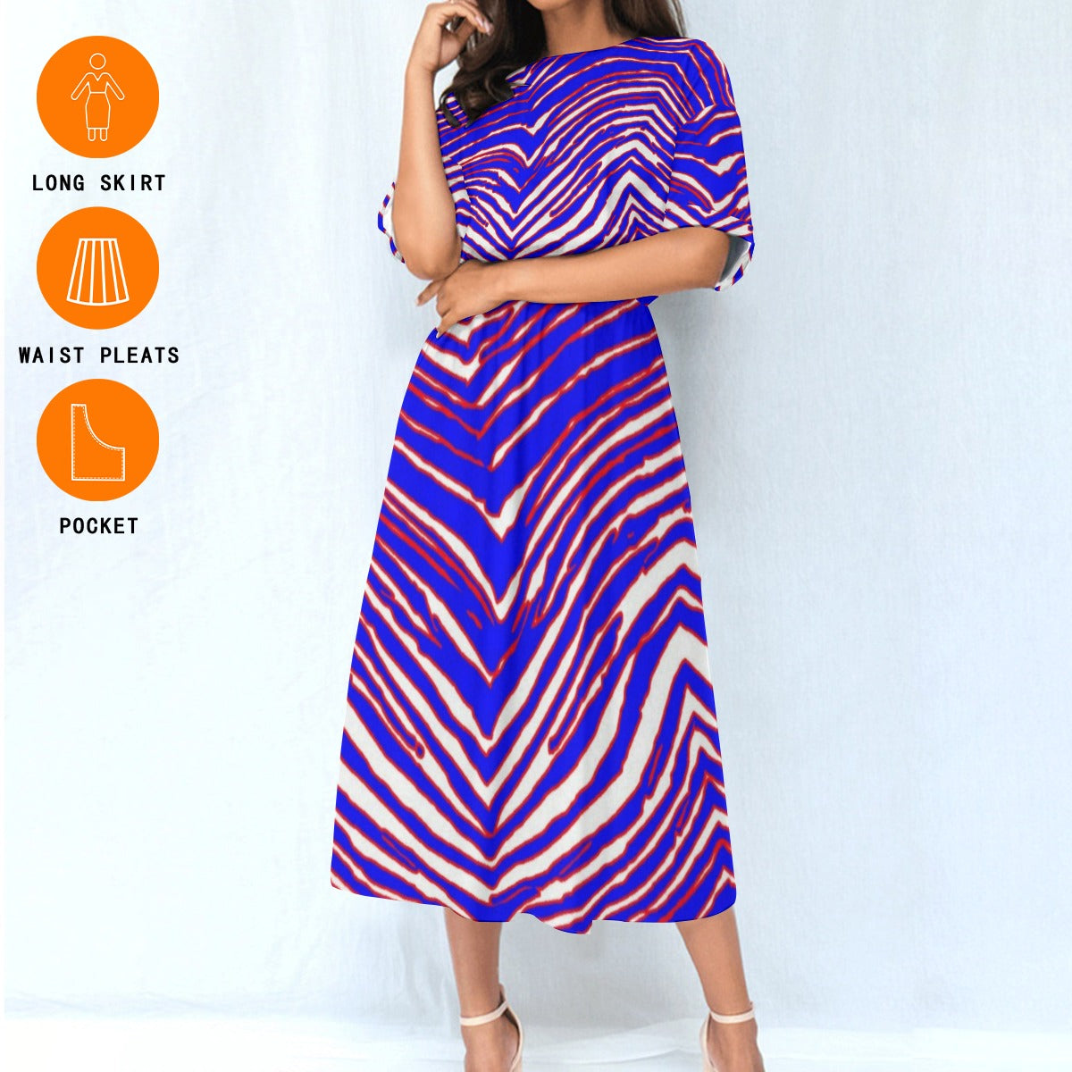 Buffalo Bills Zubaz Women's Elastic Waist Dress