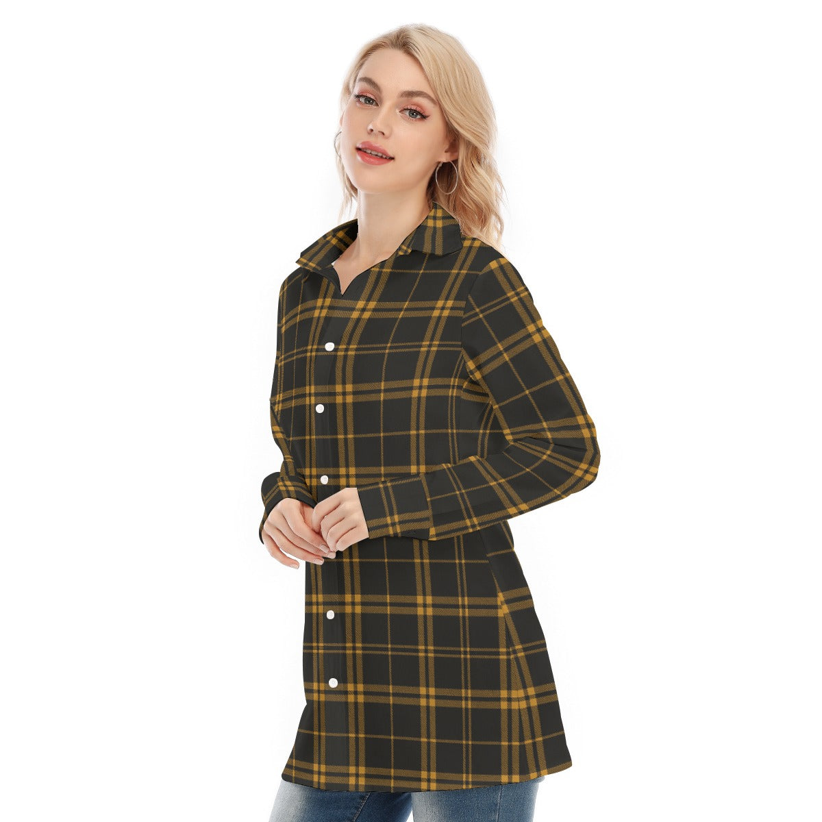 Iowa - Hawkeyes Tartan Plaid Women's Long Shirt