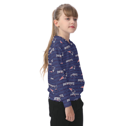 New England Football Game Day All-Over Print Kid's Heavy Fleece Hoodie
