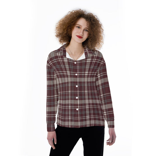 Texas Tartan Plaid A&M - Aggies  Women's Satin Shirt