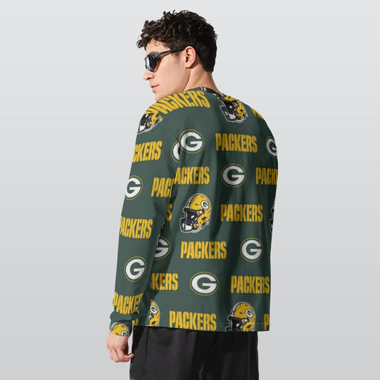 Green Bay Football Game Day All-Over Print Long Sleeve T-Shirt | 190GSM Cotton