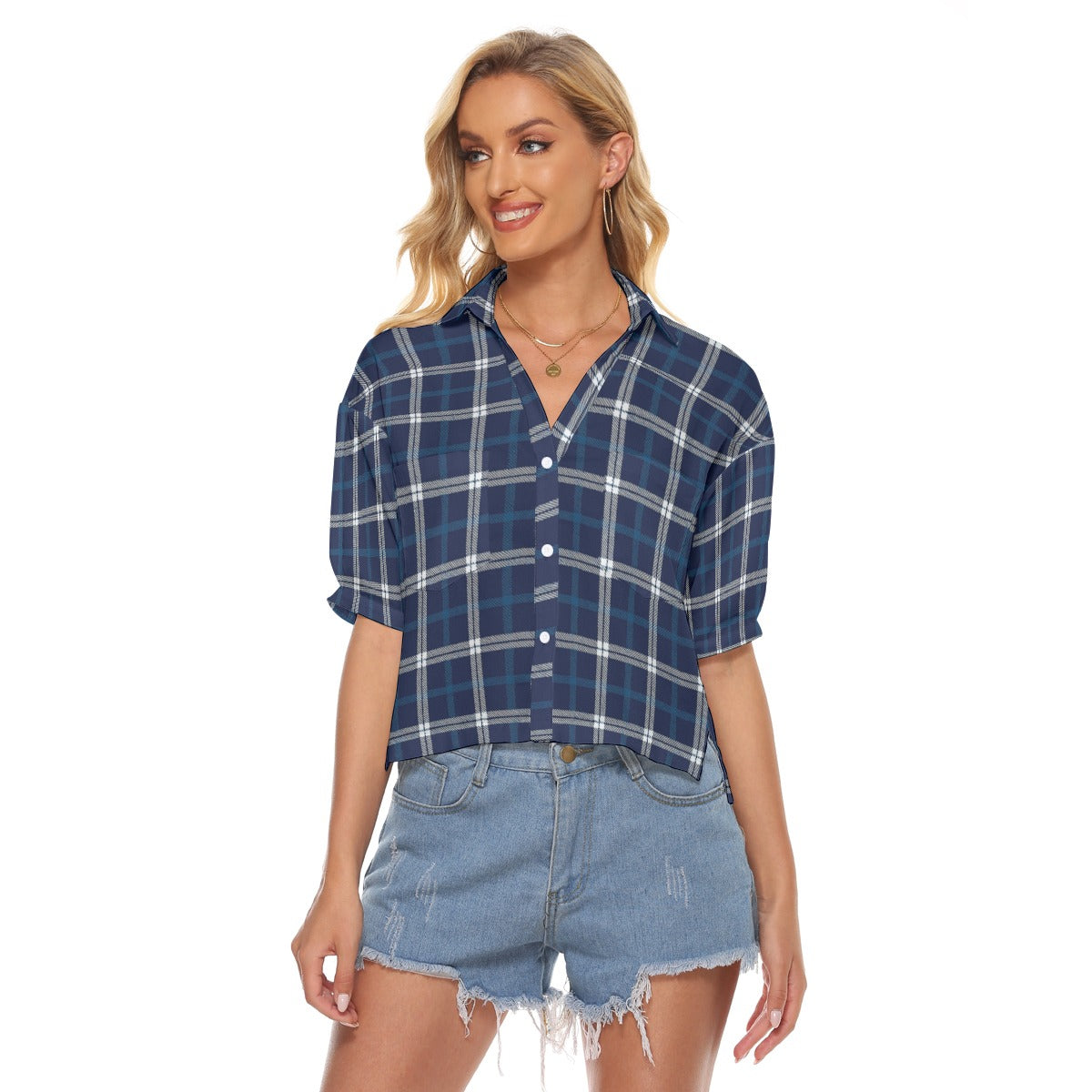 Penn State Tartan Plaid Nittany Lions  Women's V-neck Shirts