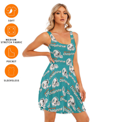 Miami Football Game Day All-Over Print Women's Tank Vest Dress