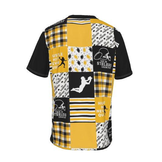All-Over Print Men's Short Sleeve T-shirt with Neckline Tie