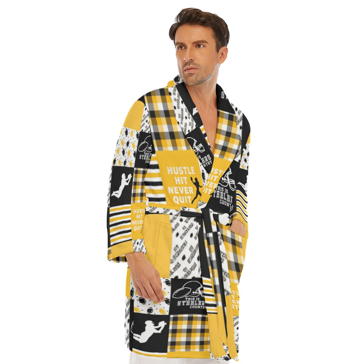 All-Over Print Men's Borg Fleece Robe