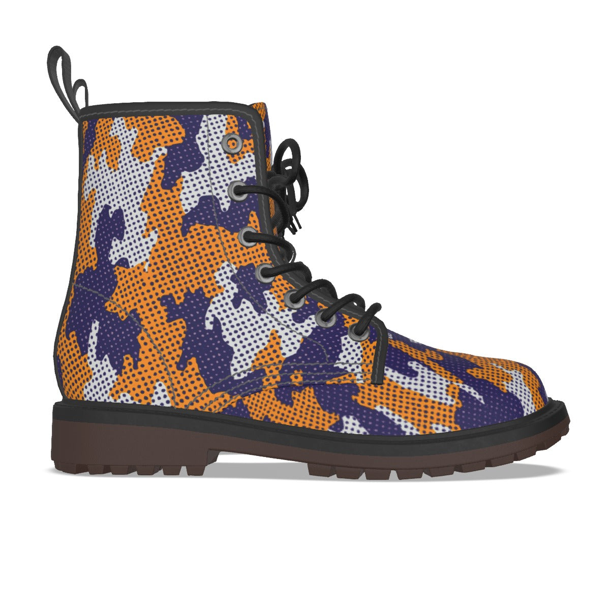 Urban Legend Louisiana Purple and Gold Camo Martin Short Boots – Tigers-Inspired College Streetwear
