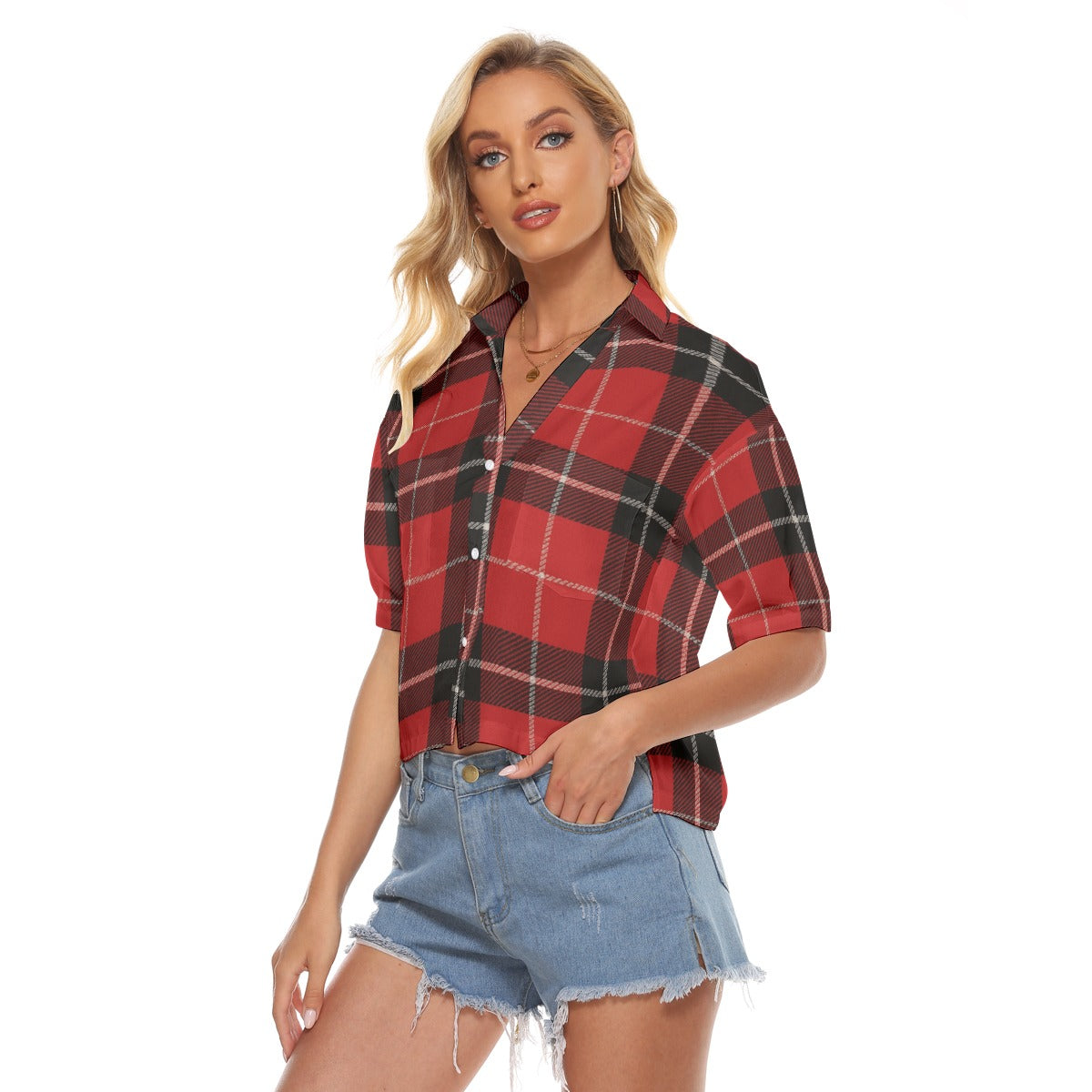 Urban Legend Louisville Cardinals Tartan Plaid Women's V-Neck Shirt – Red and Black College Streetwe