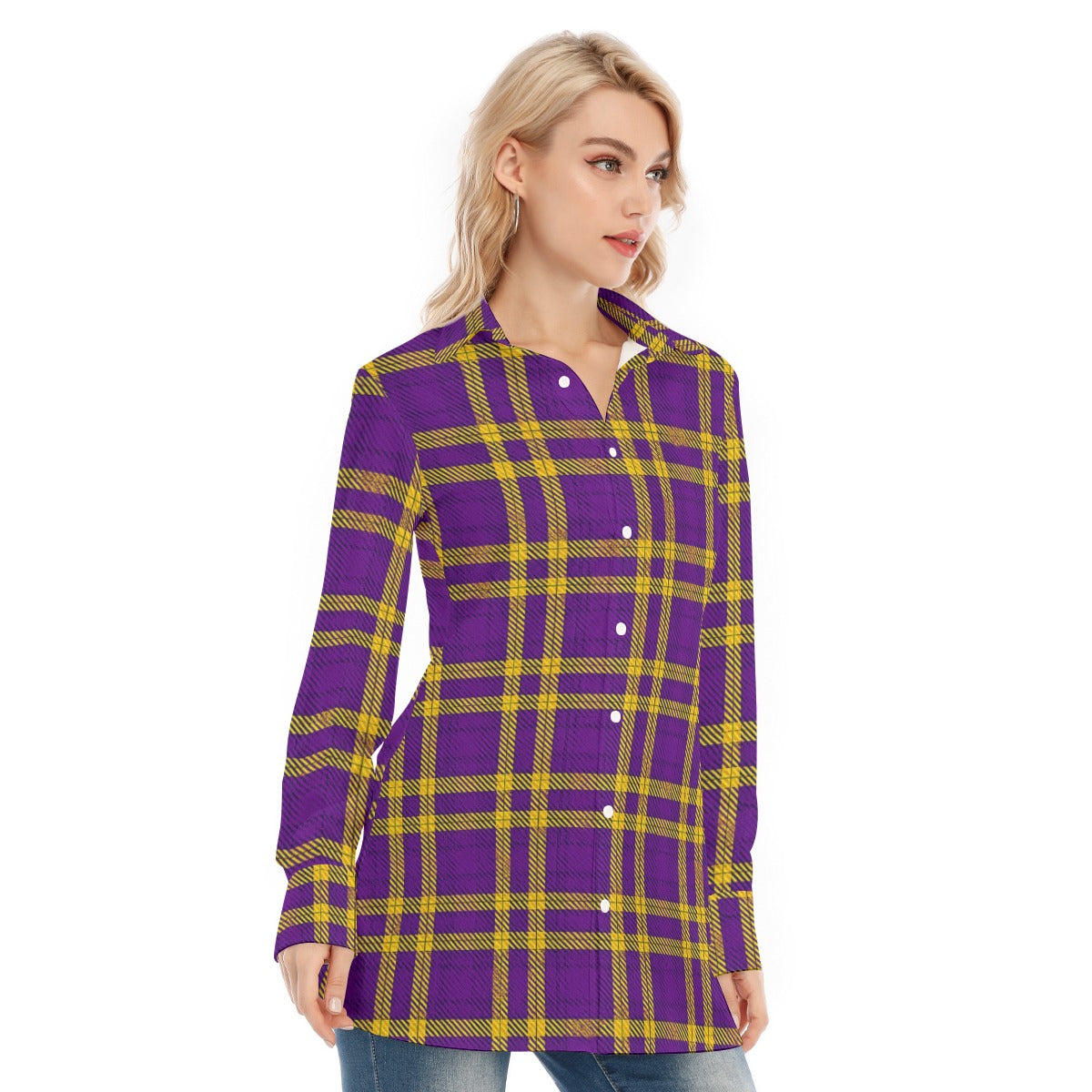 Louisiana Tartan Laid Tigers Lsu Women's Long Shirt