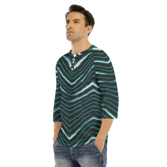 Philadelphia Football Game Day All-Over Print Men's Bracelet Sleeve T-shirt With Button Closure
