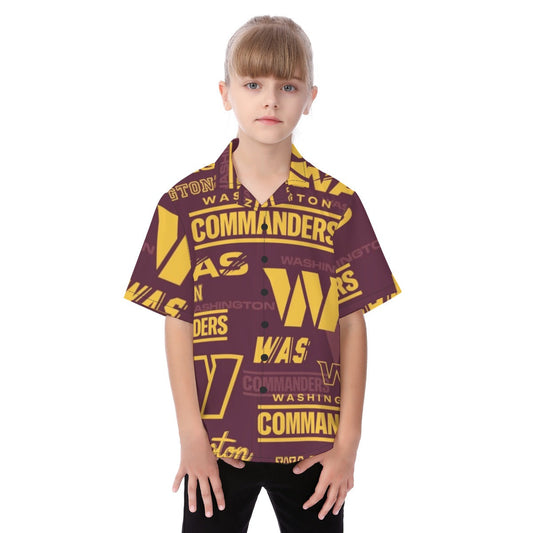 Washington Commanders Kid's Hawaiian Vacation Shirt