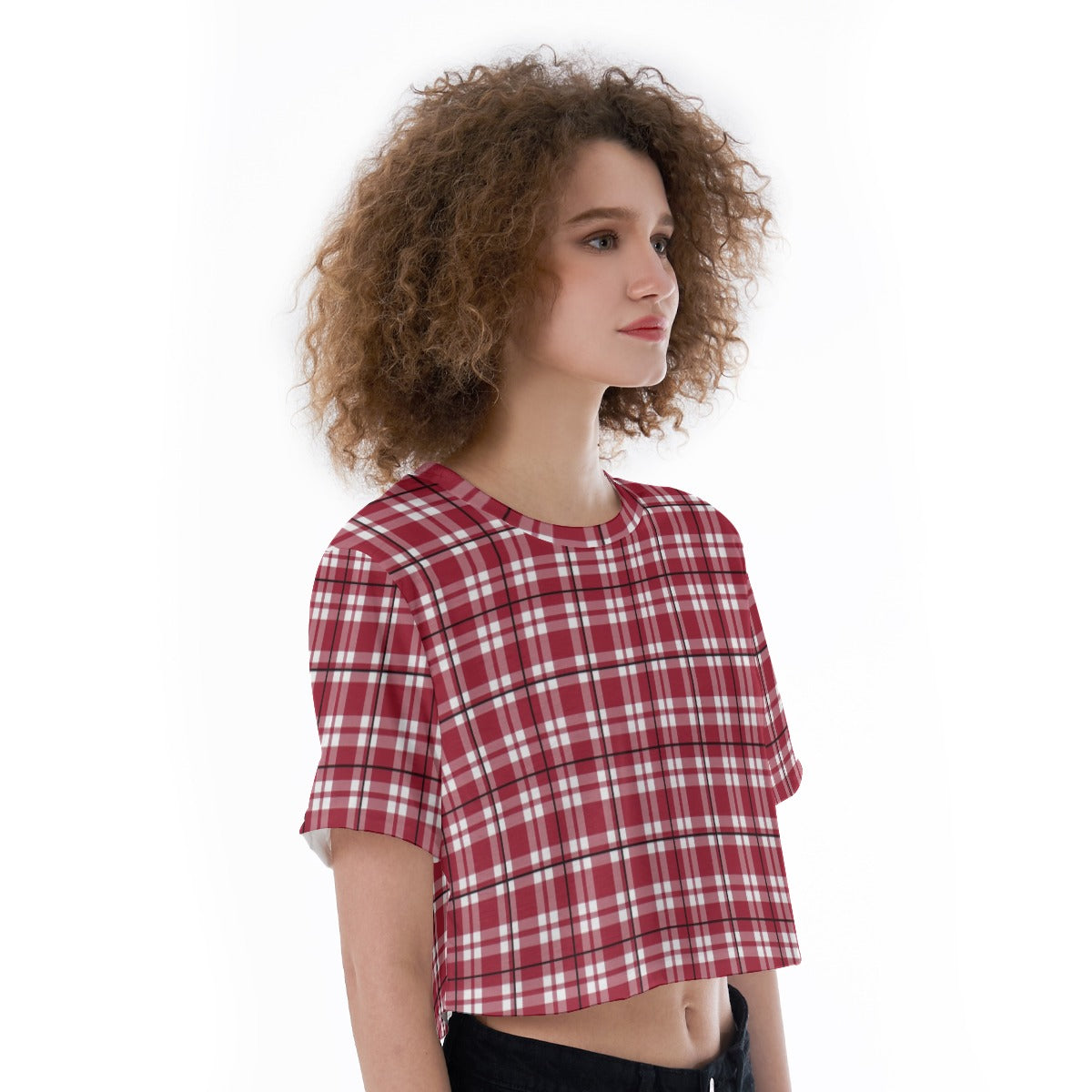 Alabama Tartan plaid Cropped T-Shirt