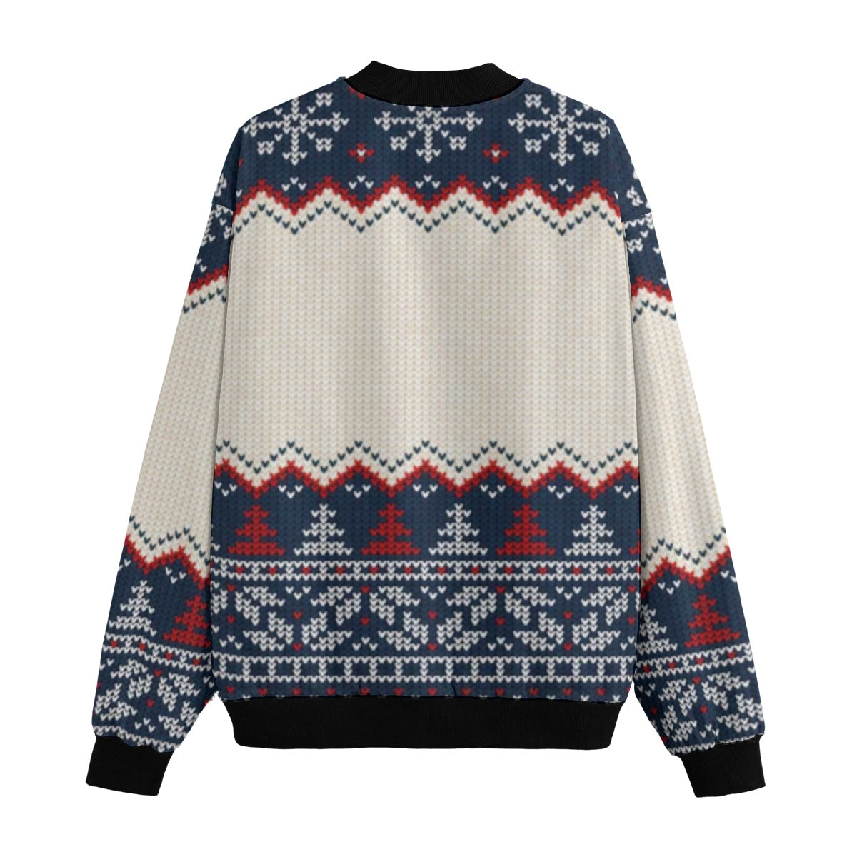 Urban Legend Snow Inspired Pattern Ugly Sweater Christmas Greeting Card Fleece Bomber Jacket