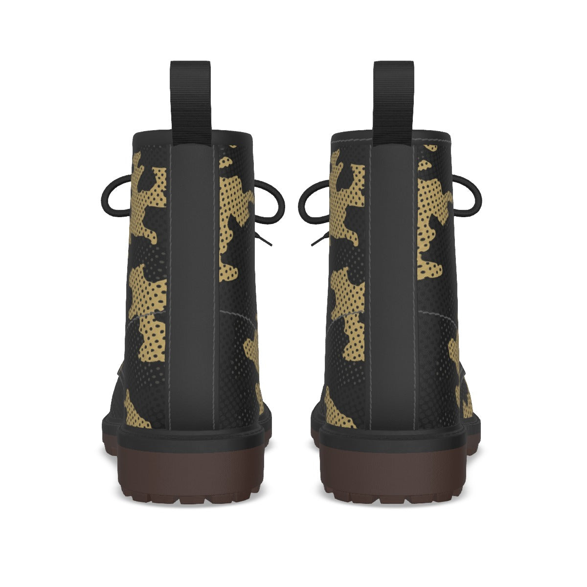 Urban Legend Colorado Boulder Gold and Black Camo Martin Short Boots – Bold Buffaloes-Inspired Stree
