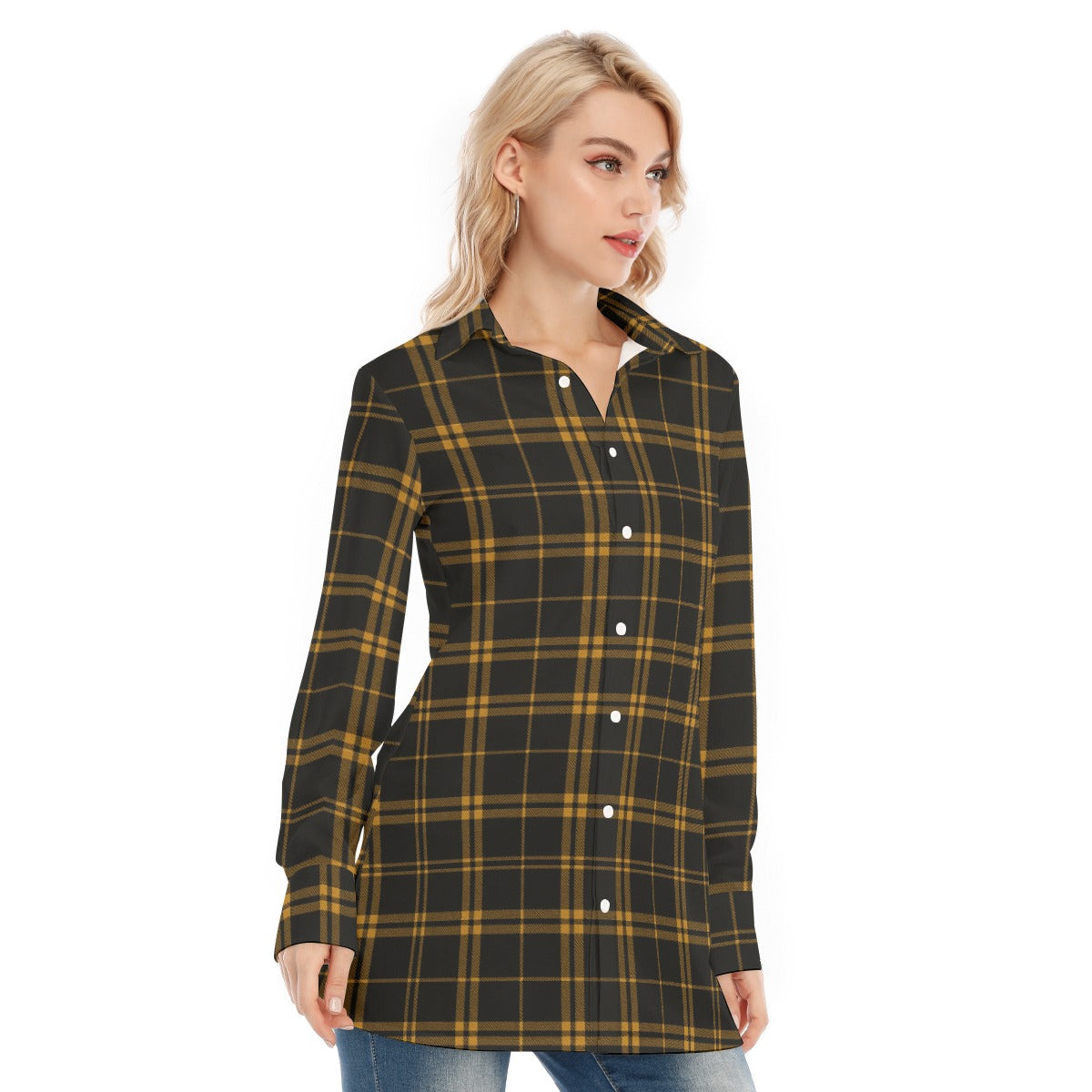 Iowa - Hawkeyes Tartan Plaid Women's Long Shirt
