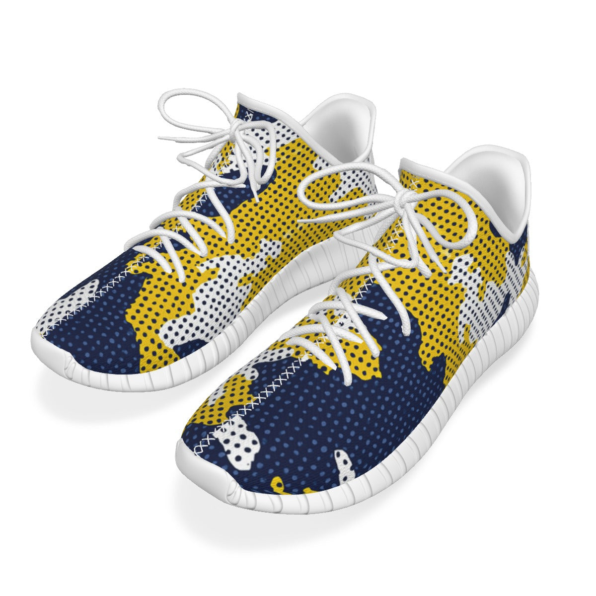 Urban Legend Michigan Wolverines Navy Maize White Camo Coconut Sneakers Shoes