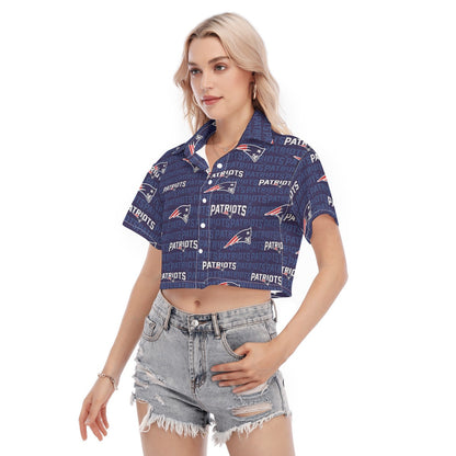 New England Football Game Day All-Over Print Women's Cropped Shirt