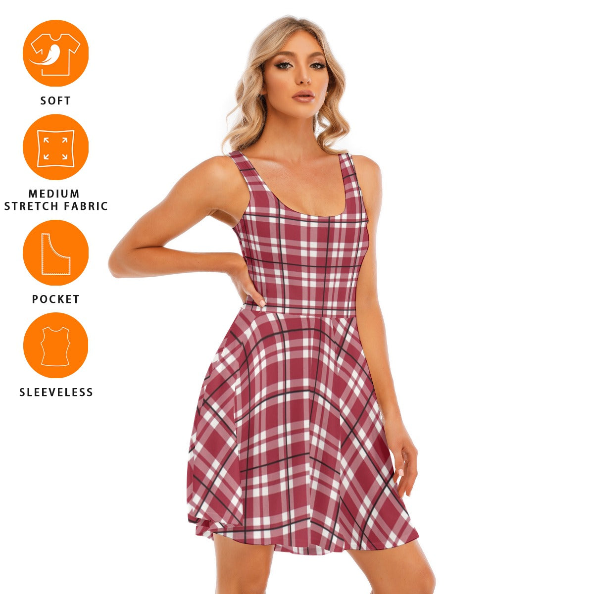 Alabama - Crimson Tide Tartan plaid Women's Tank Vest Dress
