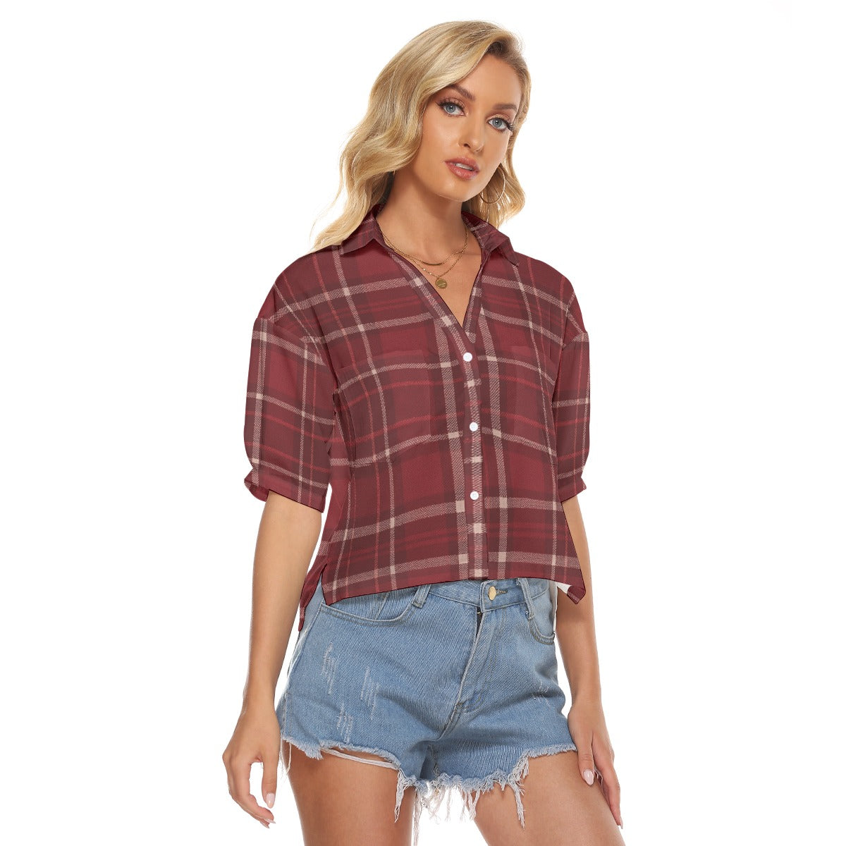 Urban Legend Indiana Bloomington Hoosiers Tartan Plaid Women's V-Neck Shirt – Crimson and Cream Coll