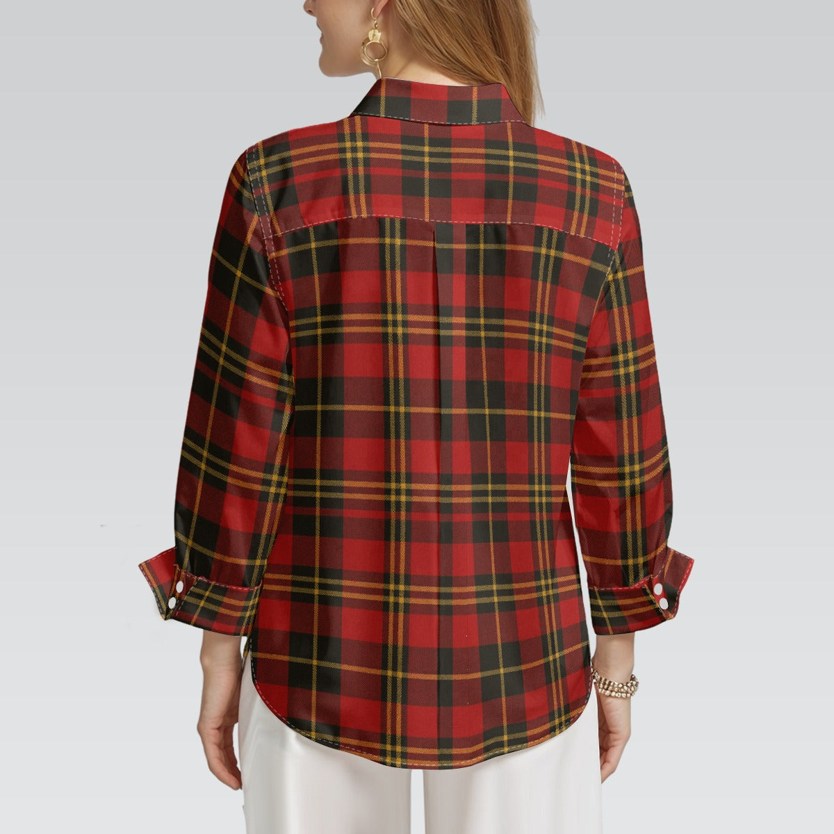 Maryland Tartan Plaid Terrapins Women's 3/4 Sleeve Shirt