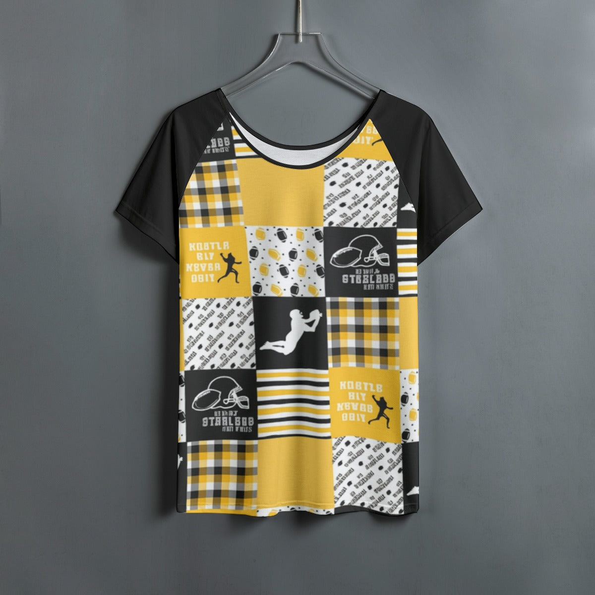All-Over Print Women's Round Neck T-shirt With Raglan Sleeve