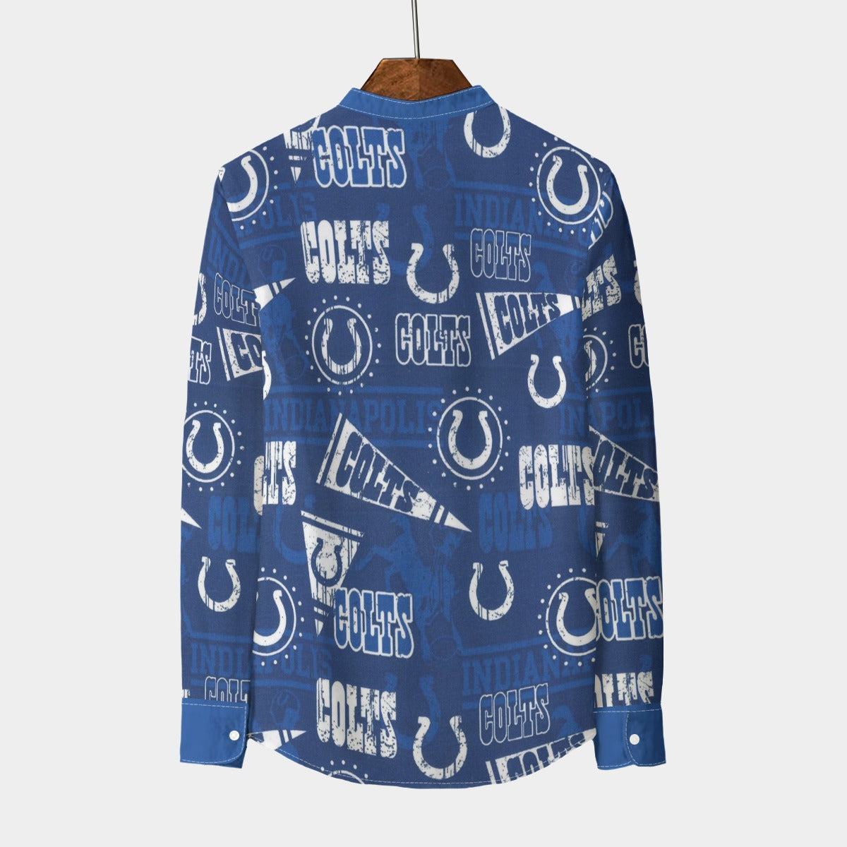 Urban Legend Indianapolis Colts Stand Collar Shirt With Long Sleeve | 110GSM Imitation Flax