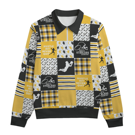 Pittsburgh Steelers All-Over Print Unisex Lapel Sweatshirt | 310GSM Cotton