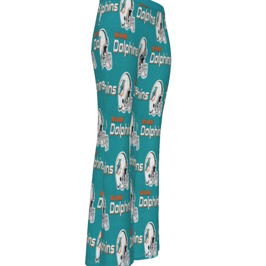 Miami Football Game Day All-Over Print Women's Skinny Flare Pants